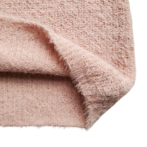 Mimi Chica Fuzzy Plush Hairy Sweater Skirt Blush Light Pink M - Picture 3 of 10